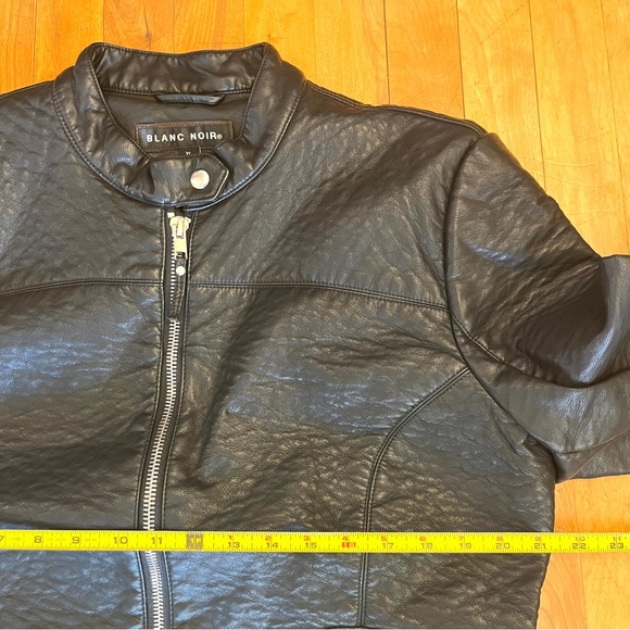 BLANC NOIR Faux Leather Jacket - Silver Zipper - XL - Picture 8 of 10